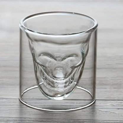 4 piezas de copas de vino con forma de calavera, copas de cristal para cerveza, whisky, chupito, copa de doble vaso para beber vodka, bar, club, cerveza, botella de vino