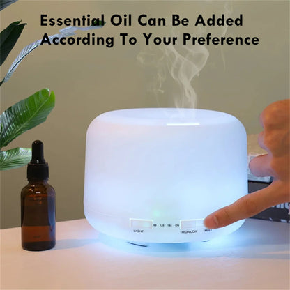 Humidificador de aire de 500 ml, difusor de aceites esenciales, difusor de aroma con luces nocturnas de colores, humidificador USB, humidificador de tamaño pequeño