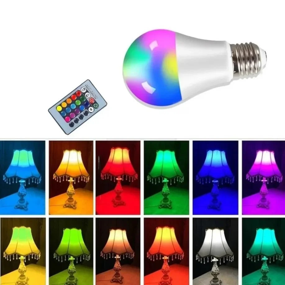 Luz Led RGB E27, lámpara de Control inteligente regulable, 5W, 10W, 15W, lámpara Led RGBW, bombilla cambiante de colores, lámpara Led RGBW, decoración blanca para el hogar