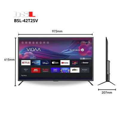 Smart TV 42 pulgadas | WiFi | RJ45 | Resolución Full HD 1920X1080p | USB | DVBT2/S2/C | Compatible con Youtube, Netflix, Disney+, Dazn, prime | HDMI [clase de eficiencia energética E]