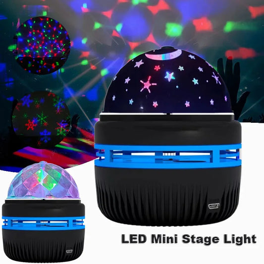 Lámpara de proyector LED para decoración del hogar, luz de luna de bola mágica giratoria automática, USB, cielo estrellado colorido, luces nocturnas para dormitorio