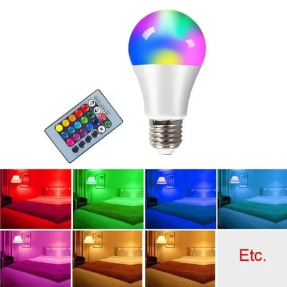 Luz Led RGB E27, lámpara de Control inteligente regulable, 5W, 10W, 15W, lámpara Led RGBW, bombilla cambiante de colores, lámpara Led RGBW, decoración blanca para el hogar