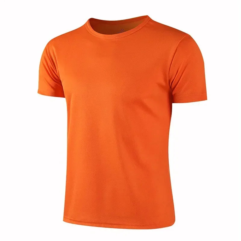 Camiseta deportiva de cuello redondo de secado rápido, camiseta de fitness para gimnasio, camiseta de entrenamiento para correr, ropa deportiva transpirable para hombre Traje de mujer Letonia