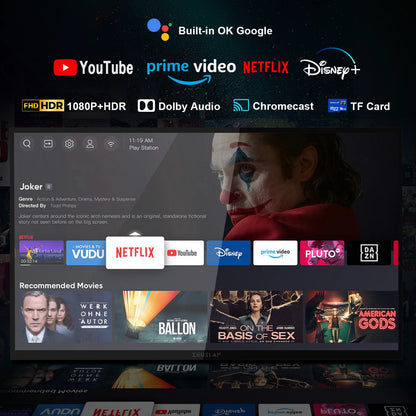 Monitor portátil inteligente ZEUSLAP Z18TV PRO de 18,5" con pantalla táctil de Google TV para mini PC, computadora portátil, teléfono, Xbox PS4, PS5, Switch