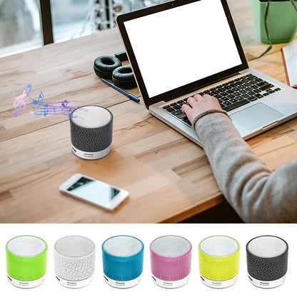 Mini altavoz Bluetooth, altavoz inalámbrico, LED colorido, subwoofer TF, altavoces estéreo para exteriores, columna de sonido de música MP3 para teléfono inteligente