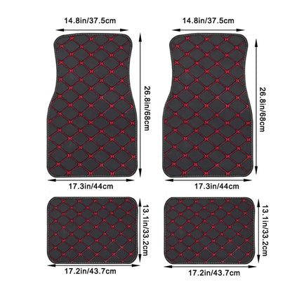 Alfombrillas universales de cuero PU para coche, alfombrillas impermeables para pies, Protector de alfombras delanteras y traseras, juego de accesorios para automóviles, 4 piezas