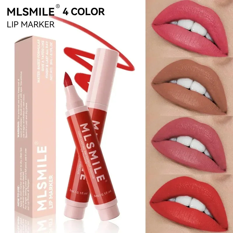 Lápiz labial hidratante, resistente al agua, mate, delineador de labios, lápiz labial de color duradero, contorno, efecto Natural