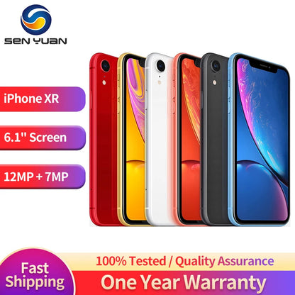 Teléfono móvil Apple iPhone XR Usado 4G LTE Desbloqueado Pantalla de 6.1" 3GB RAM 64GB / 128GB / 256GB ROM Cámara de 12MP IOS Teléfono móvil iphone XR