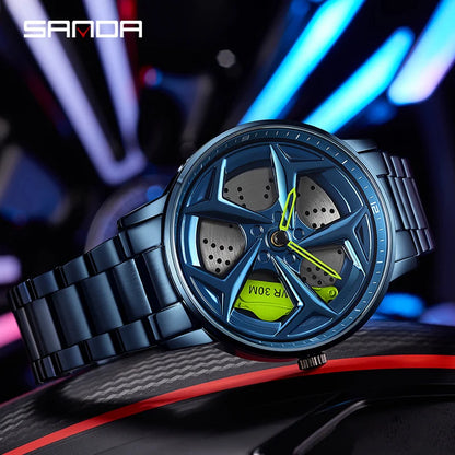 Super Reloj de pulsera de acero inoxidable resistente al agua, Reloj masculino