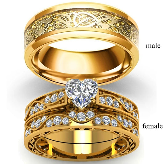 Anillos de pareja de moda para amantes, lindos anillos de corazón de circonita con diamantes de imitación para mujeres, anillos de acero inoxidable de moda para hombres, regalo del día de San Valentín