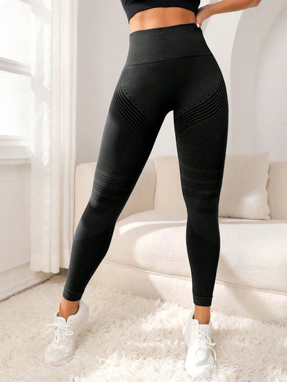 Pantalones deportivos con líneas sexys que levantan los glúteos Pantalones deportivos ajustados Pantalones de fitness elásticos de cintura alta para mujer Pantalones de yoga para correr