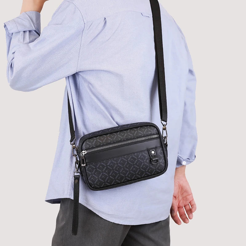 Bolso de negocios para hombre, bolso de mano de cuero PU suave de alta calidad, bolso de hombro multifuncional, bolso de mano con correa para la cintura