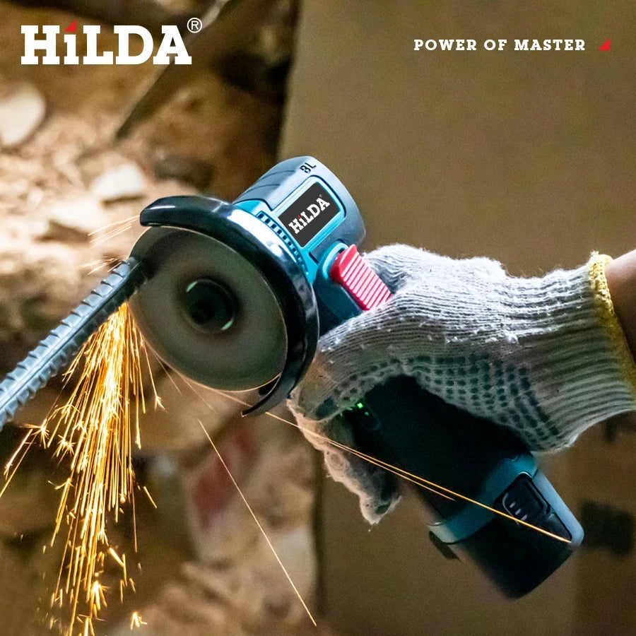 HILDA-Mini amoladora angular de 12v, herramienta de pulido recargable, herramientas eléctricas inalámbricas