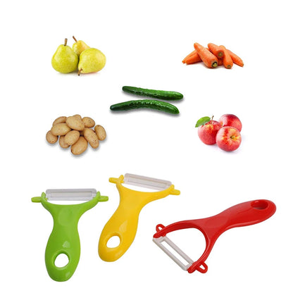 Pelador de cerámica LMETJMA de 4 colores para frutas y verduras, pelador de patatas, zanahorias, pepinos, utensilios de cocina KC0113