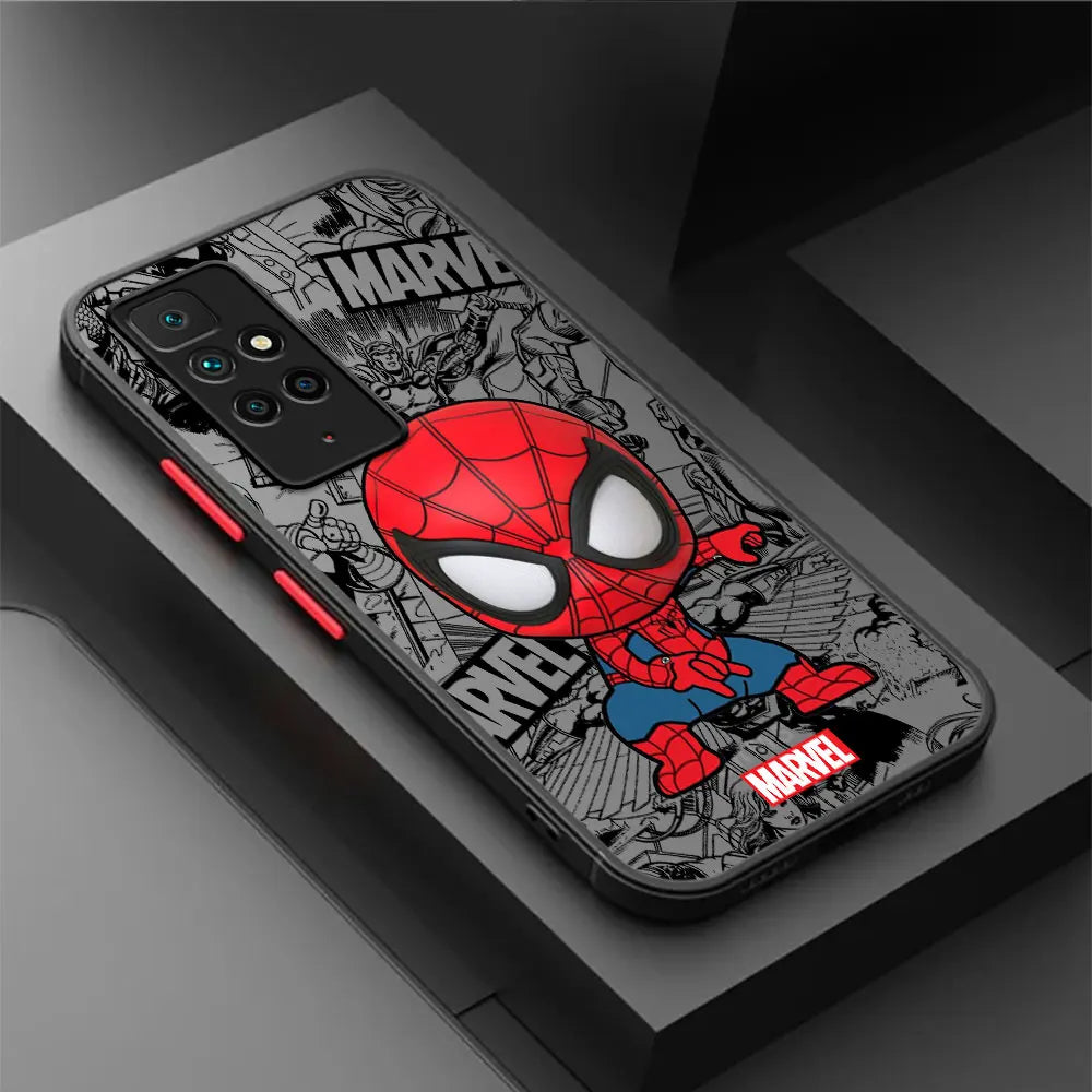 Funda de teléfono de dibujos animados Marvel Groot Spiderman para Xiaomi Redmi 9A 10C K40 Pro A1 9C 9 10 12C A2 9T, funda a prueba de golpes