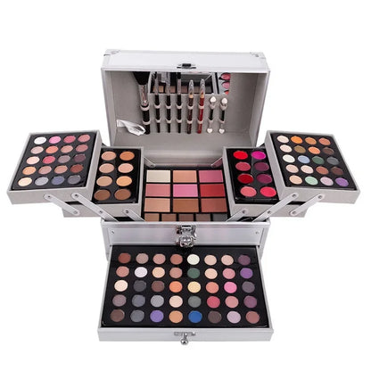 Caja de maquillaje profesional, Kit completo de cosméticos, paleta de sombra de ojos, brillo de labios, lápiz labial, corrector, pincel para niña y mujer, juegos de regalo