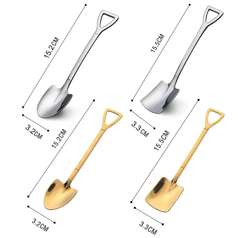 4 piezas de acero inoxidable cuchara de sandía pala cuchara de postre creativa para el hogar cuchara de sandía linda pala