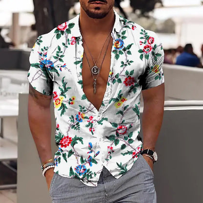 Camisas de cocoteros  para hombre, camisa con estampado 3D para hombre, camisetas de playa de manga corta  blusa de moda para hombre, camisa