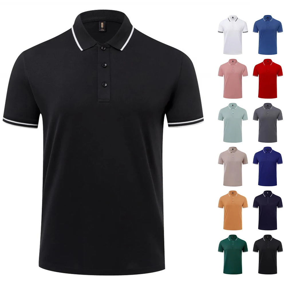 Polo informal a rayas para Hombre, Camiseta De alta calidad con cuello De manga corta, moda De verano, venta al por mayor