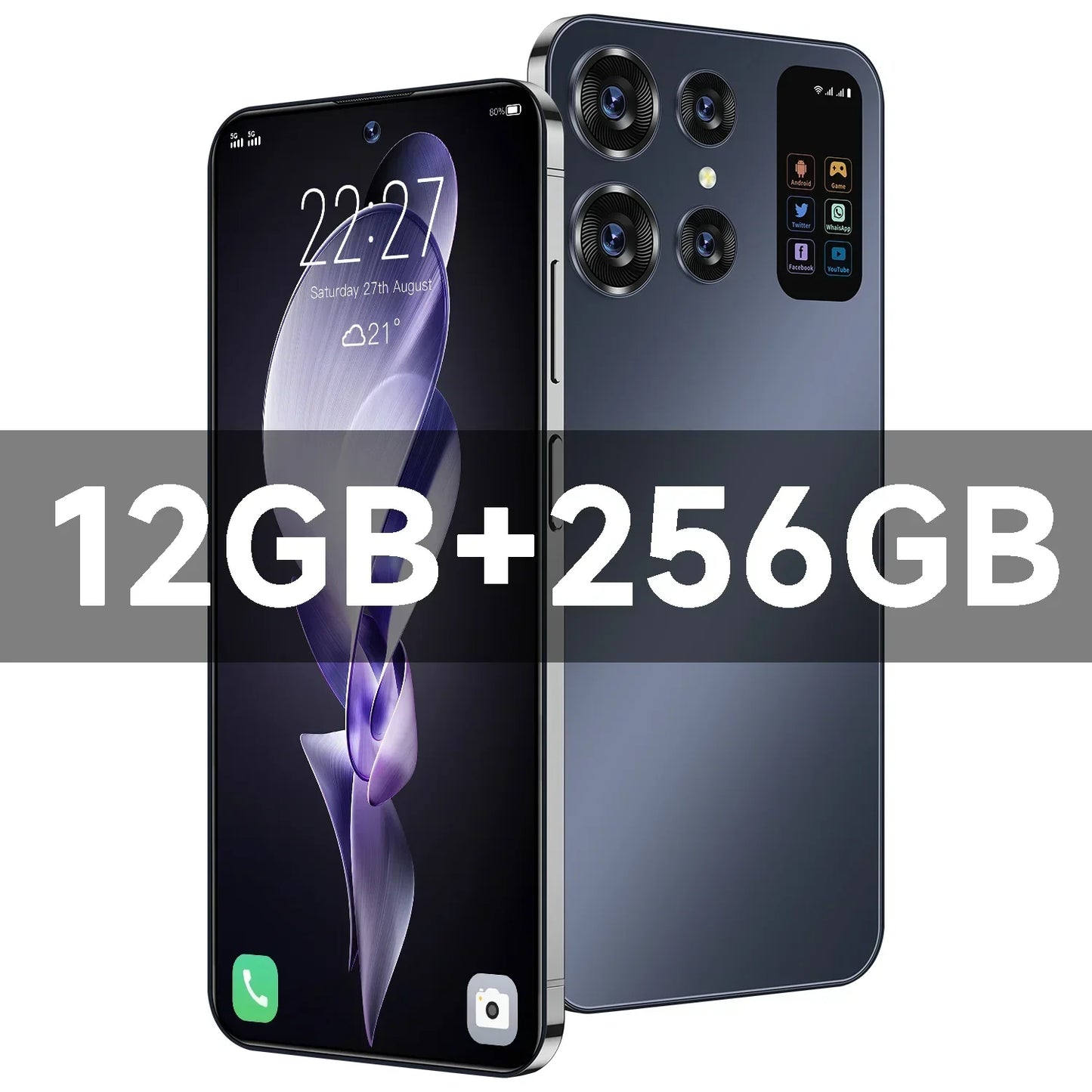 Teléfono inteligente S24 Ultra versión global Snapdragon8 Gen2 16G+1T 7000mAh 48+72MP 4G/5G Android Teléfono móvil Dual SIM Desbloqueo facial