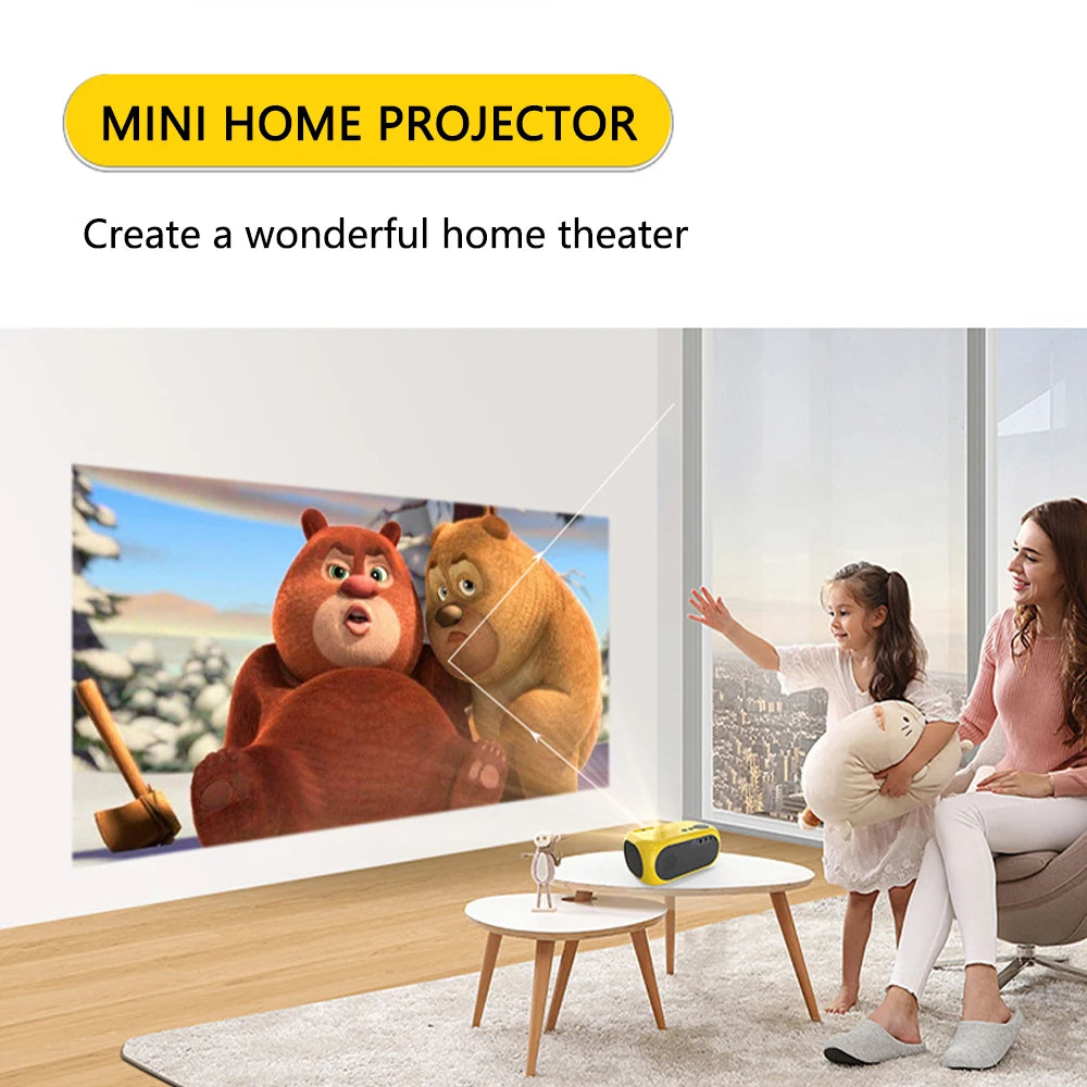 Miniproyector LED M24 2024, portátil, para el hogar, compatible con vídeo 1080P, compatible con HDMI, USB, proyección para niños, compatible con 640 x 480P