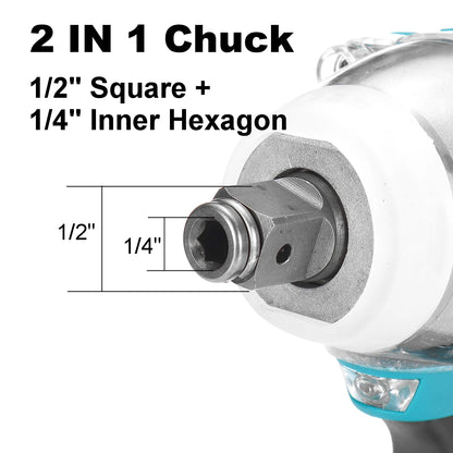 Gisam-llave de impacto eléctrica sin escobillas, destornillador de batería Makita de 18V, 1/2 pulgadas, 520n. M