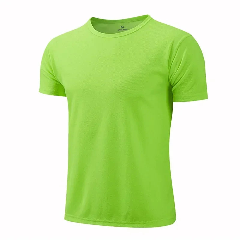 Camiseta deportiva de cuello redondo de secado rápido, camiseta de fitness para gimnasio, camiseta de entrenamiento para correr, ropa deportiva transpirable para hombre Traje de mujer Letonia