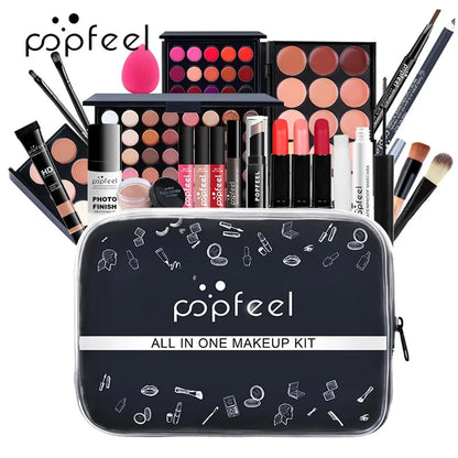 POPFEEL-Kit de maquillaje todo en uno para mujer, conjunto completo, todo en uno, incluye delineador de cejas, sombra de ojos