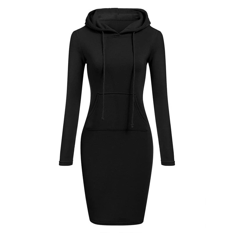 Vestido de mujer Otoño Vestidos con capucha para mujer Sudaderas con capucha para mujer