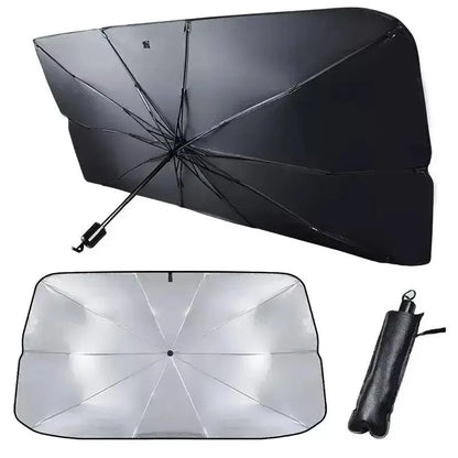 Sombrilla para coche, sombrilla plegable para parabrisas, sombrilla tipo paraguas para ventana de coche, accesorios de protección solar de verano