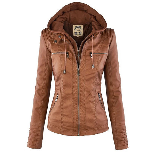 Chaqueta de piel sintética de invierno para mujer, abrigos básicos informales, chaquetas básicas para mujer