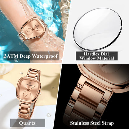 POEDAGAR Reloj de lujo para mujer Reloj de cuarzo de acero inoxidable resistente al agua para mujer Relojes de mujer de alta calidad Reloj elegante para mujer