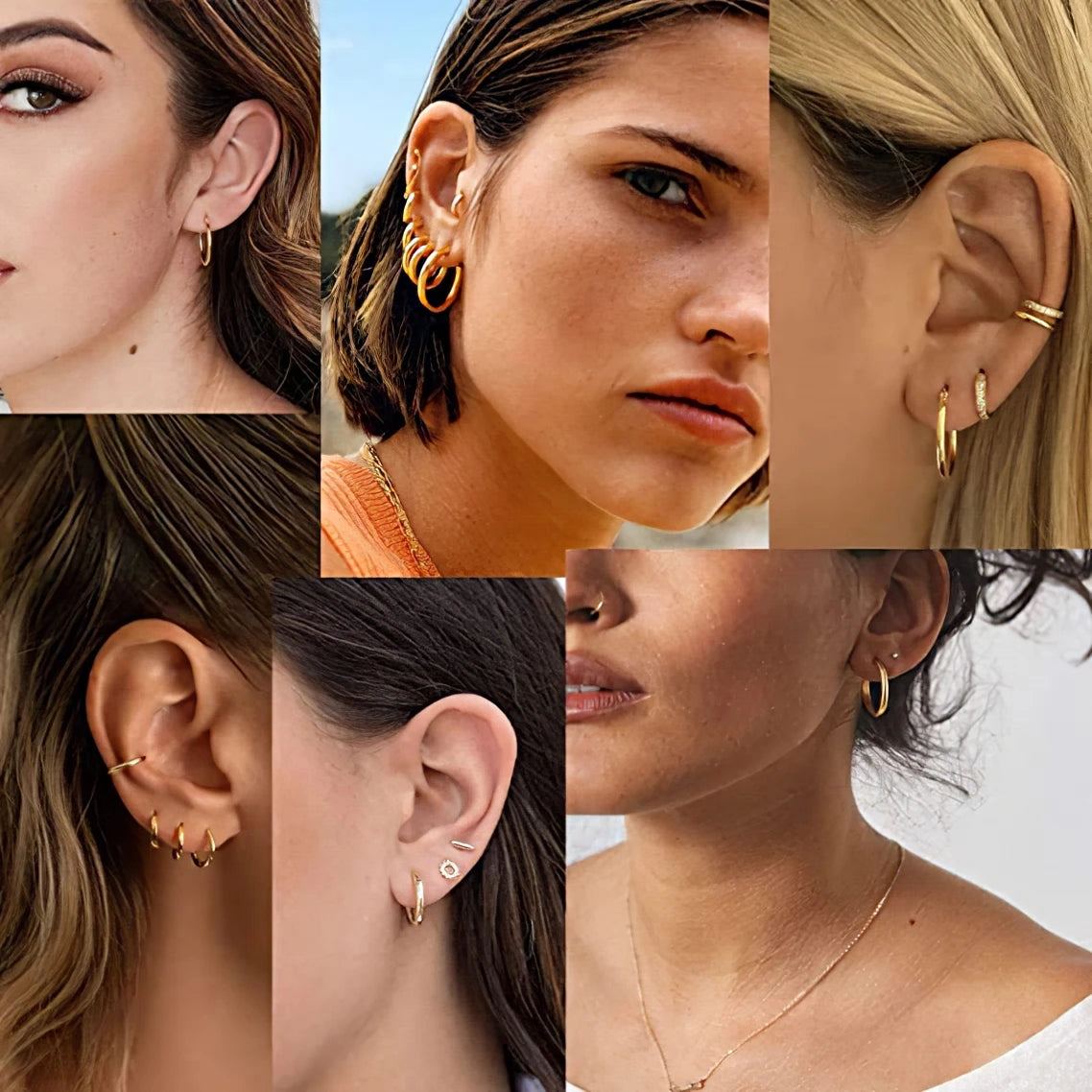 1 par de pendientes de aro de acero inoxidable para mujer y hombre, color dorado, pequeños pendientes para niña, joyería para mujer, aretes para piercing de cartílago