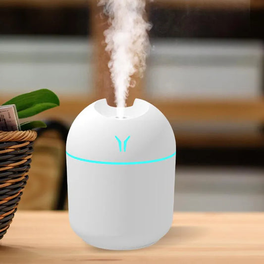 Mini humidificador de aire con USB, difusor de aceites esenciales aromáticos para el hogar y el coche, generador de niebla silencioso ultrasónico con lámpara LED de Color, 250ML