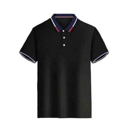 Polo de manga corta para hombre, camiseta de verano, solapa intercoloreada