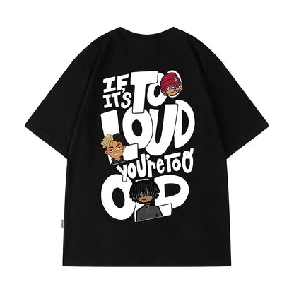 Camiseta de gran tamaño de hip hop para hombre, ropa de calle, camiseta con estampado de dibujos animados de Harajuku, camiseta holgada de manga corta de algodón de hip hop, talla grande 5XL