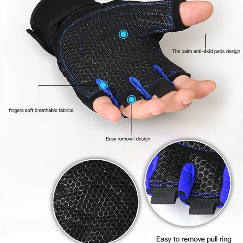 Guantes con mancuernas para hombres y mujeres, levantamiento de pesas, crossfit, culturismo, entrenamiento deportivo, gimnasio, guantes de entrenamiento, protector de muñeca antideslizante