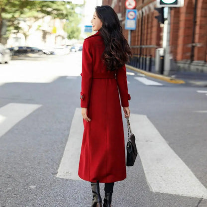 Abrigo de mujer de invierno  largo de lana gruesa abrigo de invierno para mujer