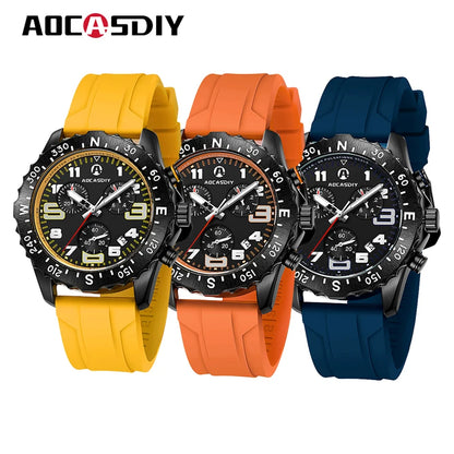 Reloj para hombre, relojes de pulsera de cuarzo, reloj informal de resistencia, reloj de lujo para hombre, relojes cronógrafo luminosos resistentes al agua, reloj para hombre