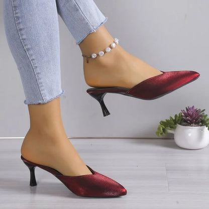 Zapatos de tacón alto con punta abierta, zapatillas sexys de 5,5 cm, elegantes, a la moda, Para fiesta, Verano