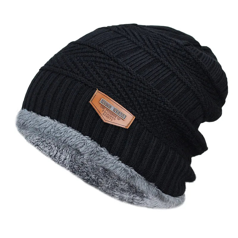 Gorro de invierno para hombre, gorro de punto para hombre