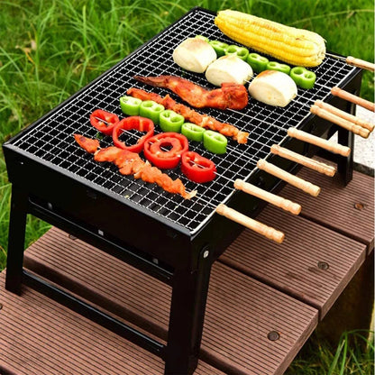 Parrilla portátil N-GREATOYAR, parrilla para barbacoa, barbacoa para acampar, horno para brochetas de picnic, herramienta para barbacoa, herramienta de cocina, 35 x 27 x 20 cm