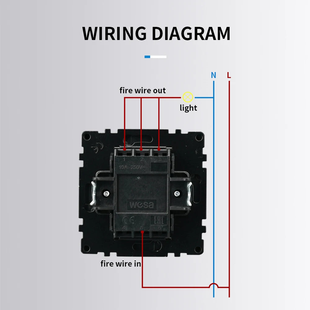 Panel de plástico ignífugo clásico blanco, interruptor de pared de 1 vía y 1 unidad, interruptor basculante de encendido y apagado, 16 A CA 250 V, 86 mm x 86 mm