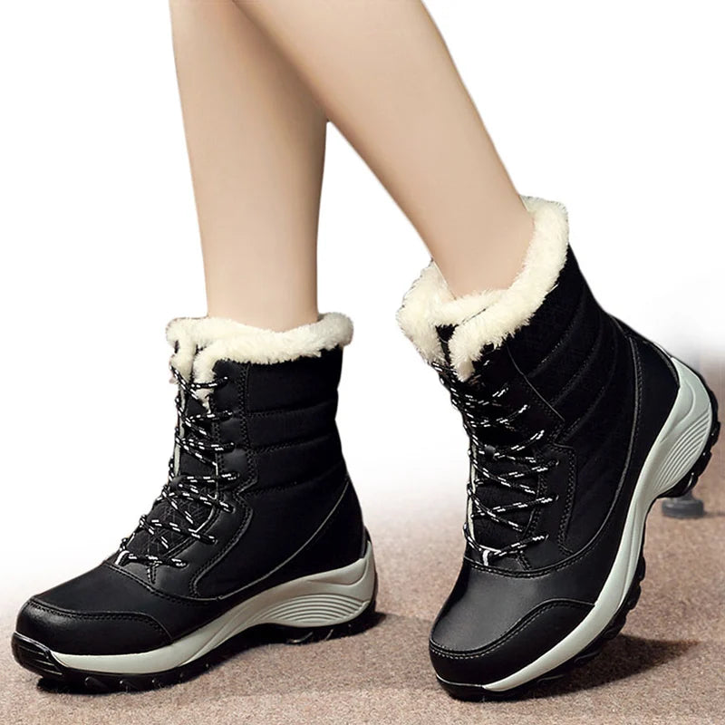 Botas de mujer, botines ligeros, zapatos de plataforma para mujer, tacones, botas de invierno para mujer, zapatos de nieve abrigados para invierno, botines para mujer