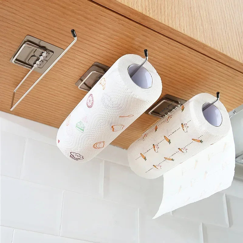 Soporte de papel higiénico, almacenamiento para baño, soporte para papel de cocina, gancho de pared para cocina, soporte de papel higiénico, organizador para el hogar, accesorios de baño