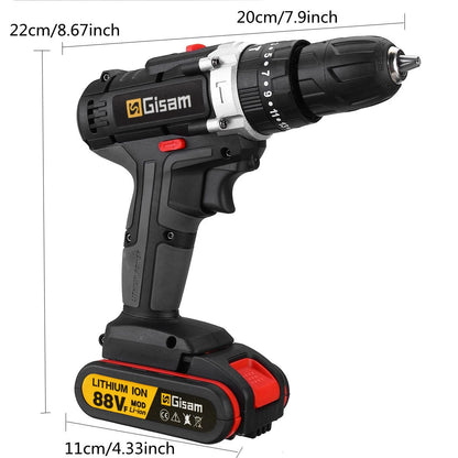 Taladro de impacto inalámbrico, destornillador eléctrico, martillo eléctrico, Mini taladro de mano, batería de iones de litio, herramientas eléctricas, 88VF