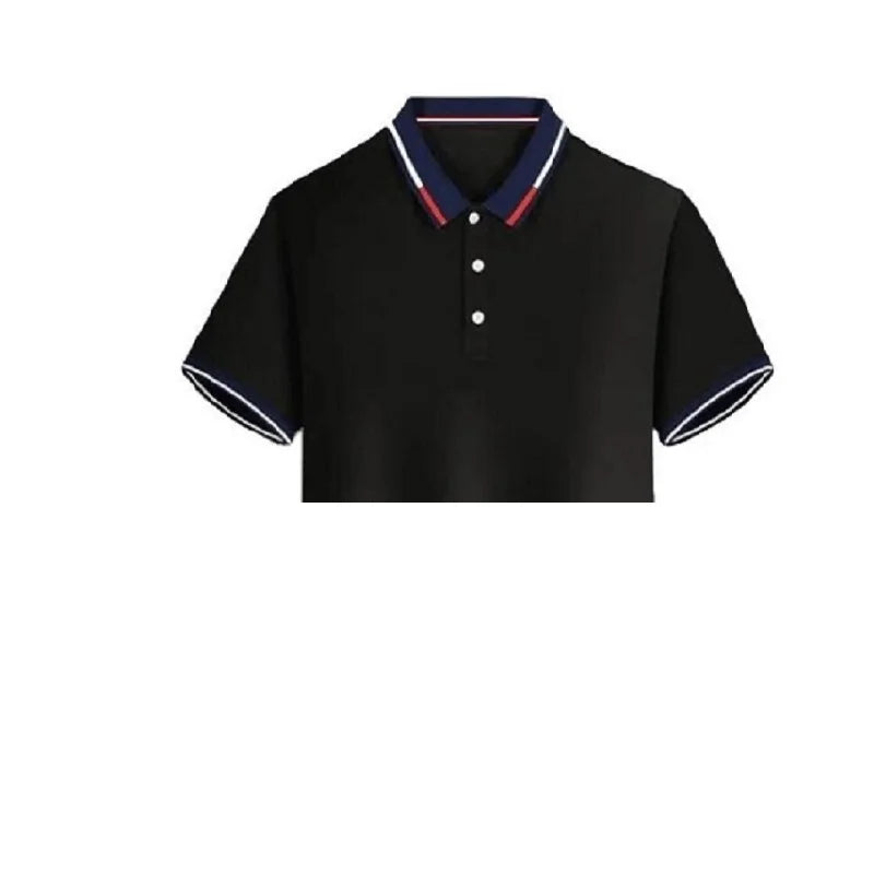 Polo de manga corta para hombre, camiseta de verano, solapa intercoloreada