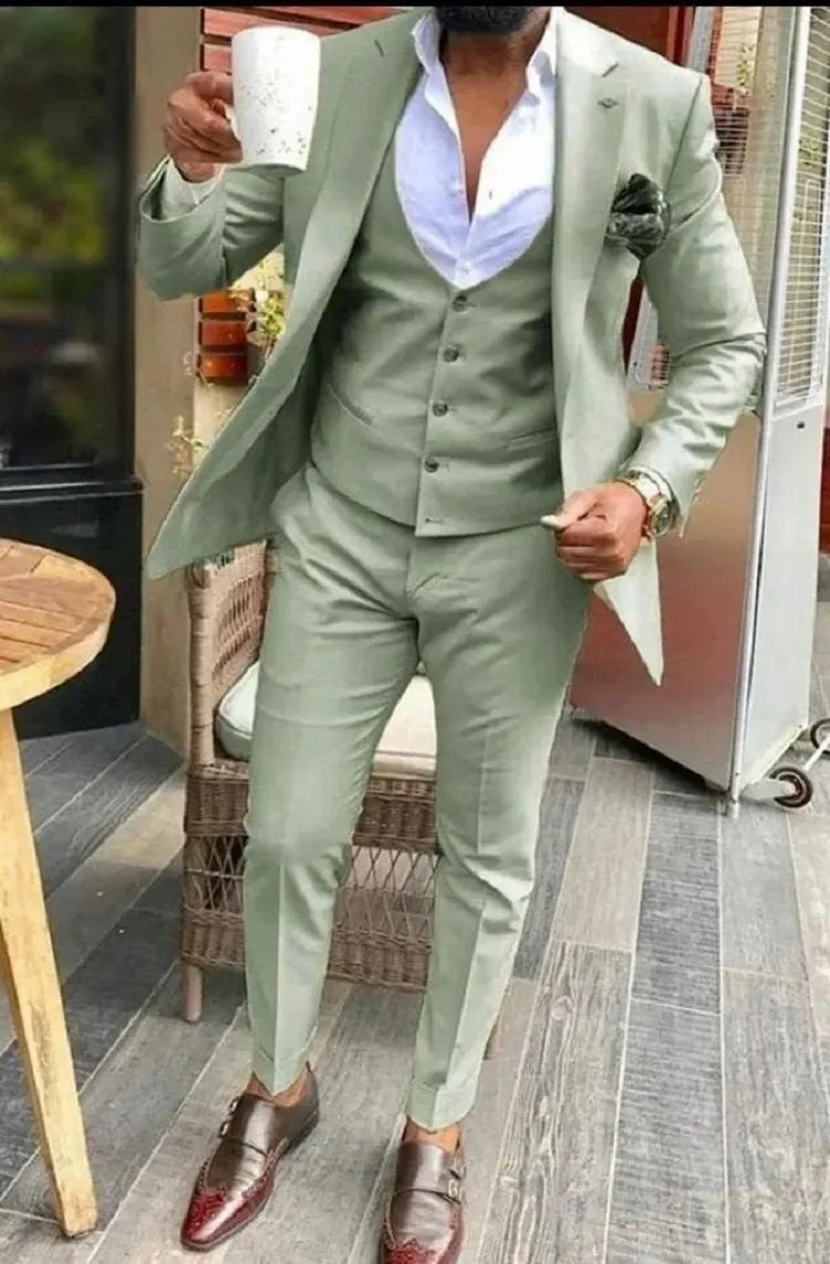 Traje para hombre, ropa de boda de 3 piezas, vestido de fiesta o boda para novio, chaqueta, chaleco, pantalones, conjunto de chaqueta