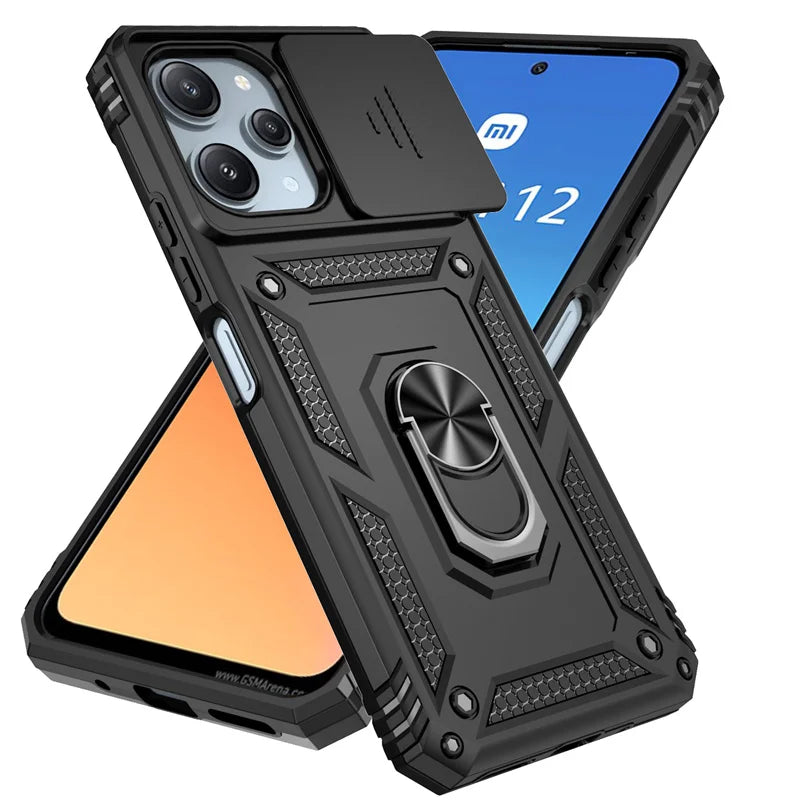 Funda protectora con anillo para Xiaomi Redmi 12 4G, carcasa a prueba de golpes, 4g, 2023