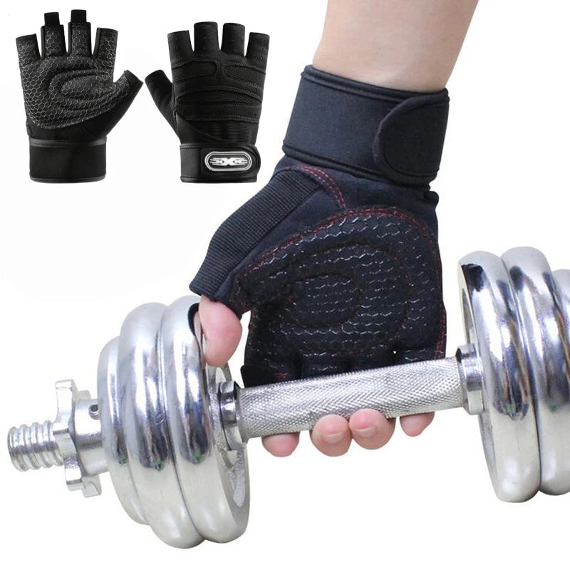 Guantes con mancuernas para hombres y mujeres, levantamiento de pesas, crossfit, culturismo, entrenamiento deportivo, gimnasio, guantes de entrenamiento, protector de muñeca antideslizante